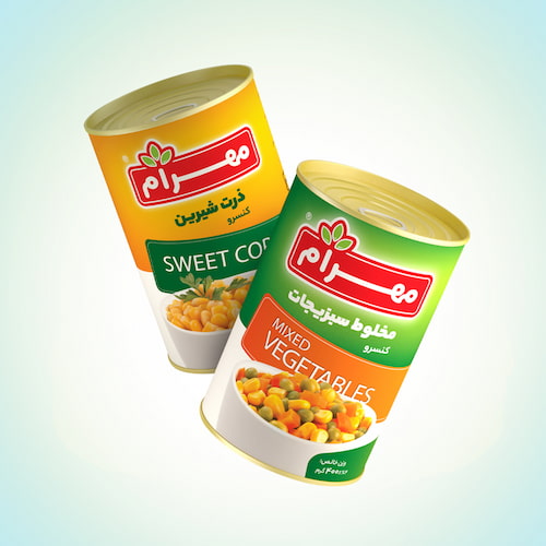 فروش عمده کنسرو مخلوط سبزیجات مهرام